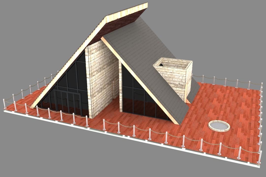 HillSide House model 3d 3D model_2