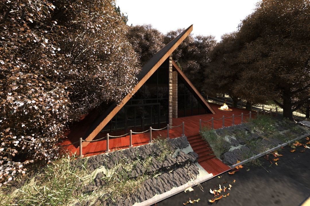 HillSide House model 3d 3D model_1