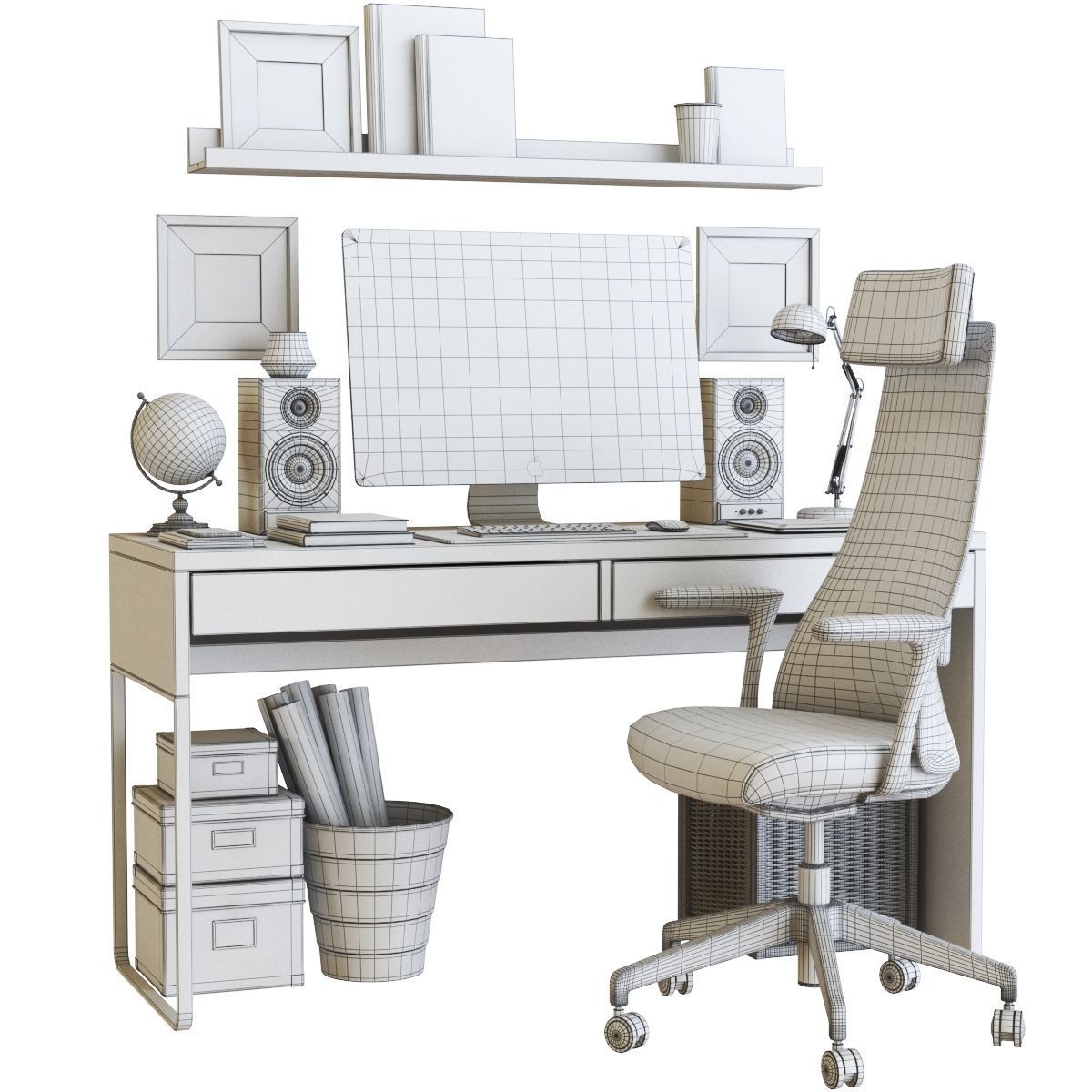 Office workplace 37 3D model_3