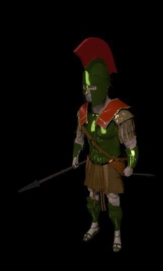 Spartan game ready mid poly rigid character Low-poly 3D model_4