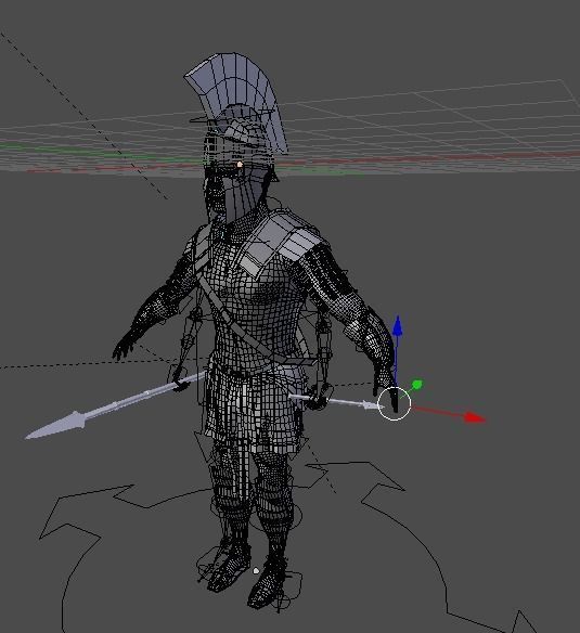 Spartan game ready mid poly rigid character Low-poly 3D model_2