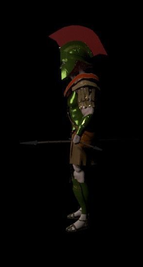 Spartan game ready mid poly rigid character Low-poly 3D model_1
