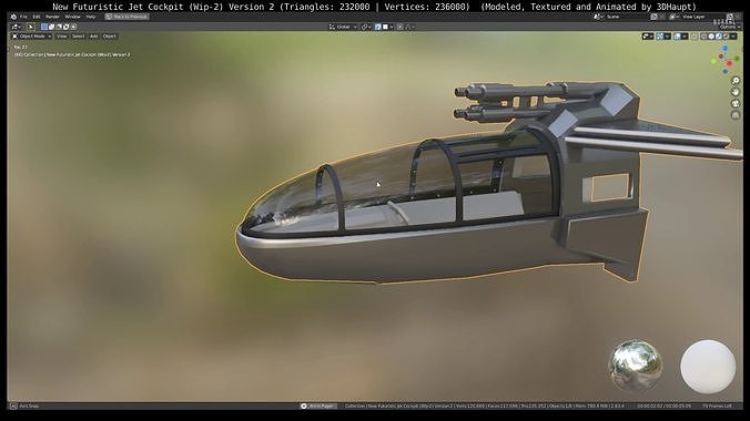 New Futuristic Jet Cockpit  Wip-2 Version 2 Free low-poly 3D model