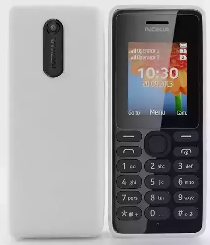 Nokia 108 Dual SIM White 3D model
