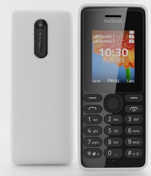 Nokia 108 Dual SIM White 3D model_1