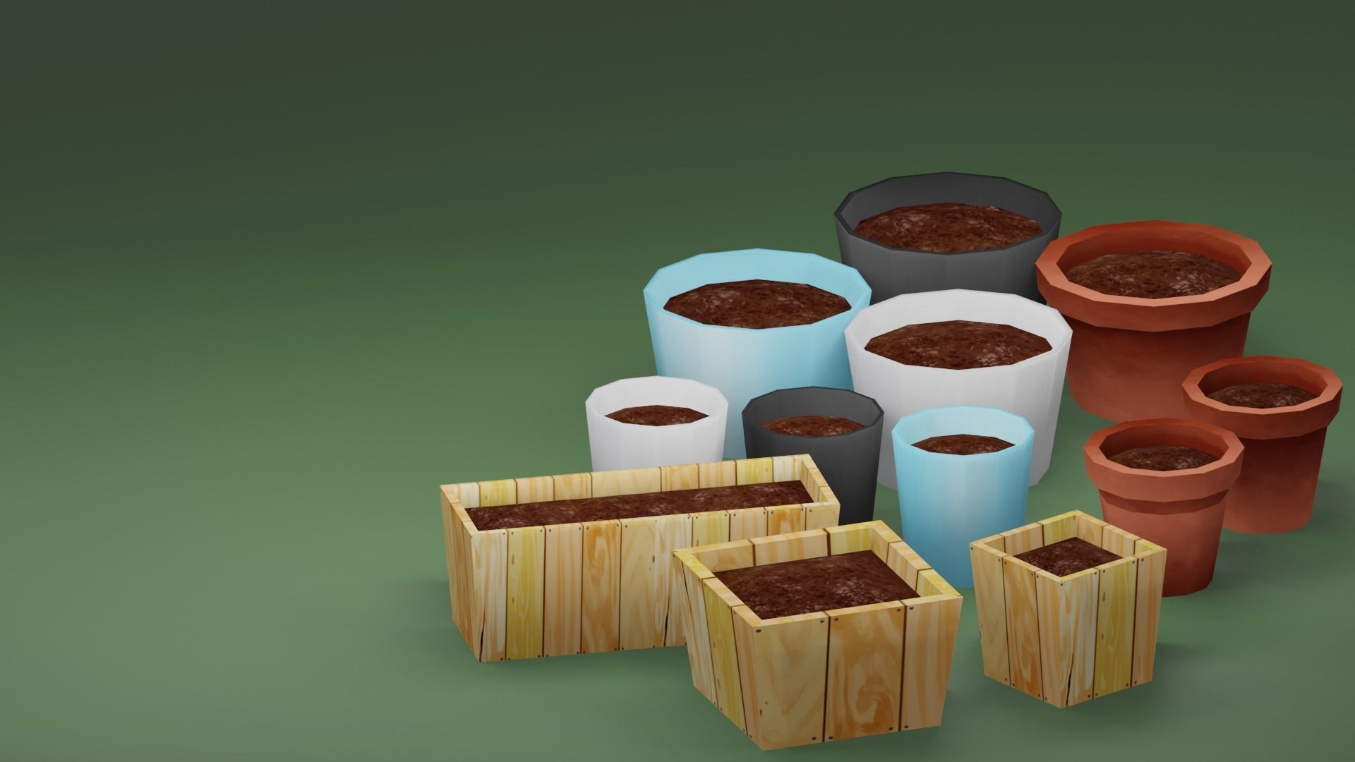 House Plant Pack Low-poly 3D model_5