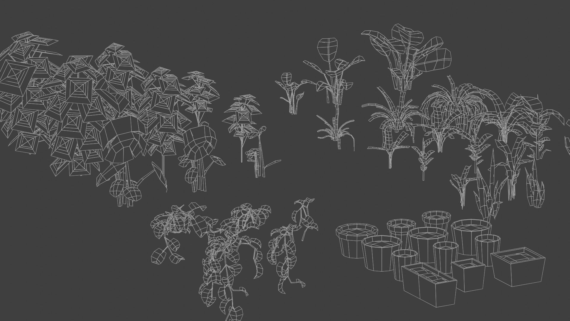 House Plant Pack Low-poly 3D model_8