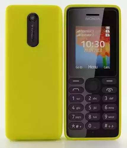 Nokia 108 Dual SIM Yellow 3D model