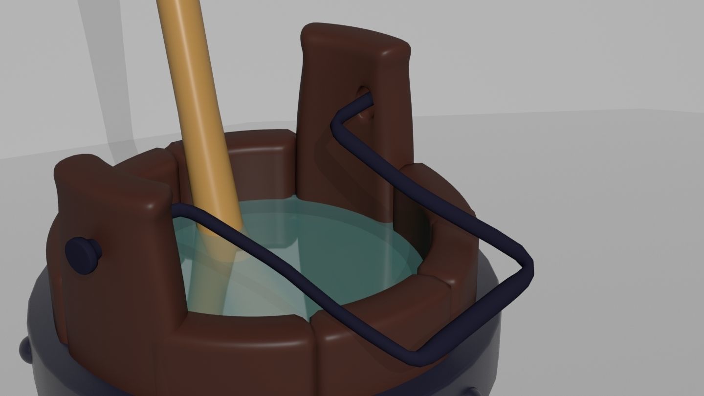 Cartoon bucket Low-poly 3D model_2