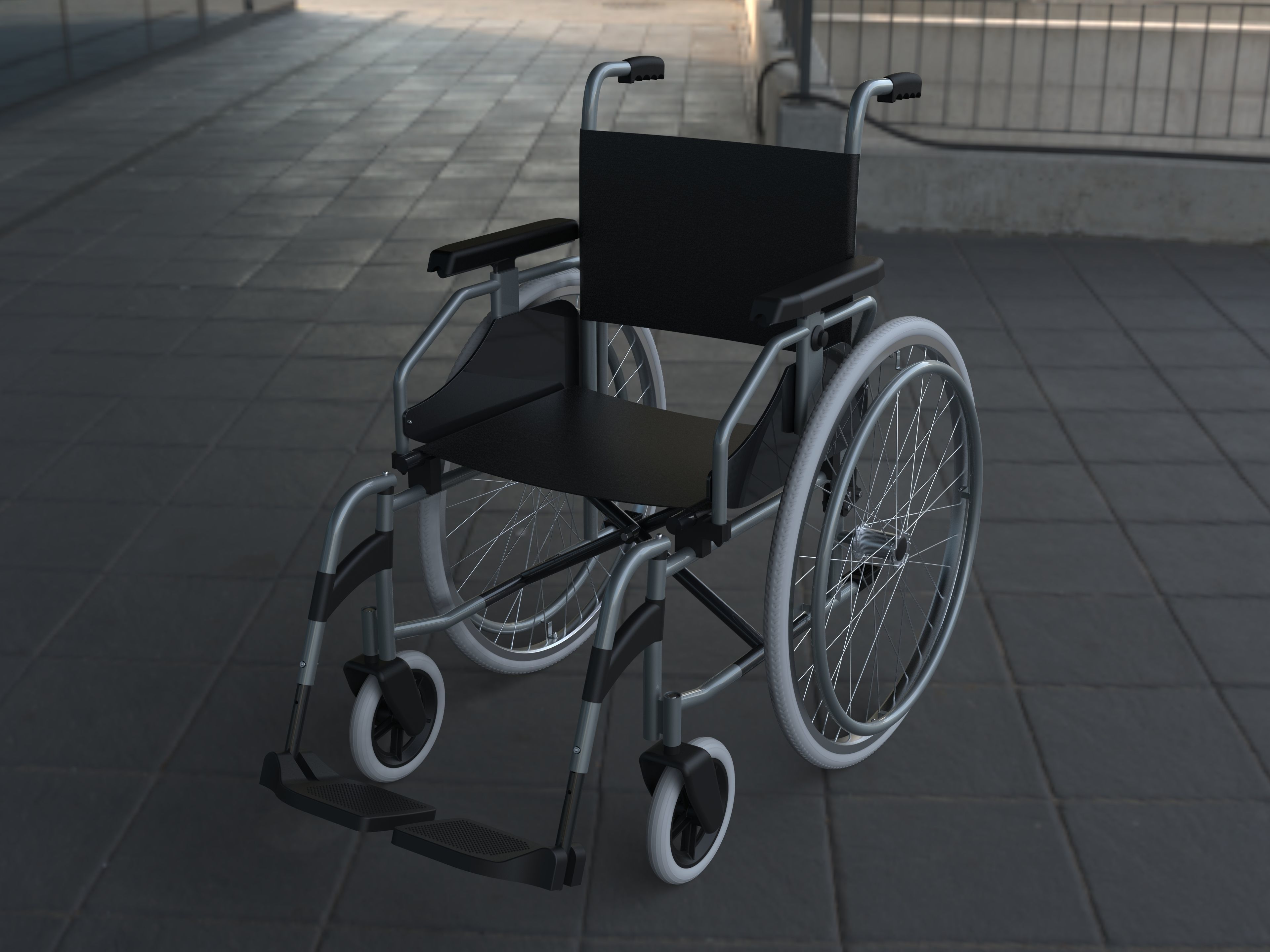 Wheelchair 3D model_2