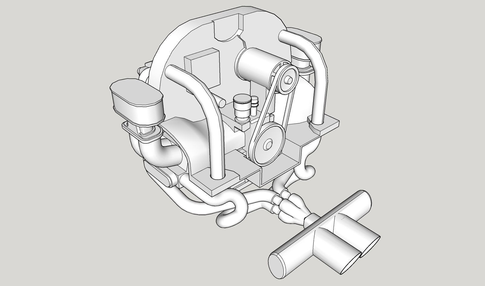 Printable VW engine 3D print model_2