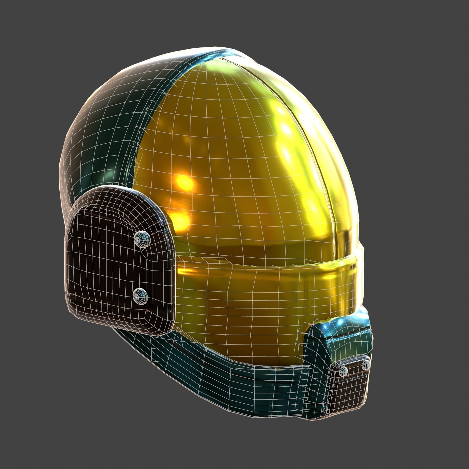 Helmet plastic mask protection Low-poly 3D model Low-poly 3D model_2