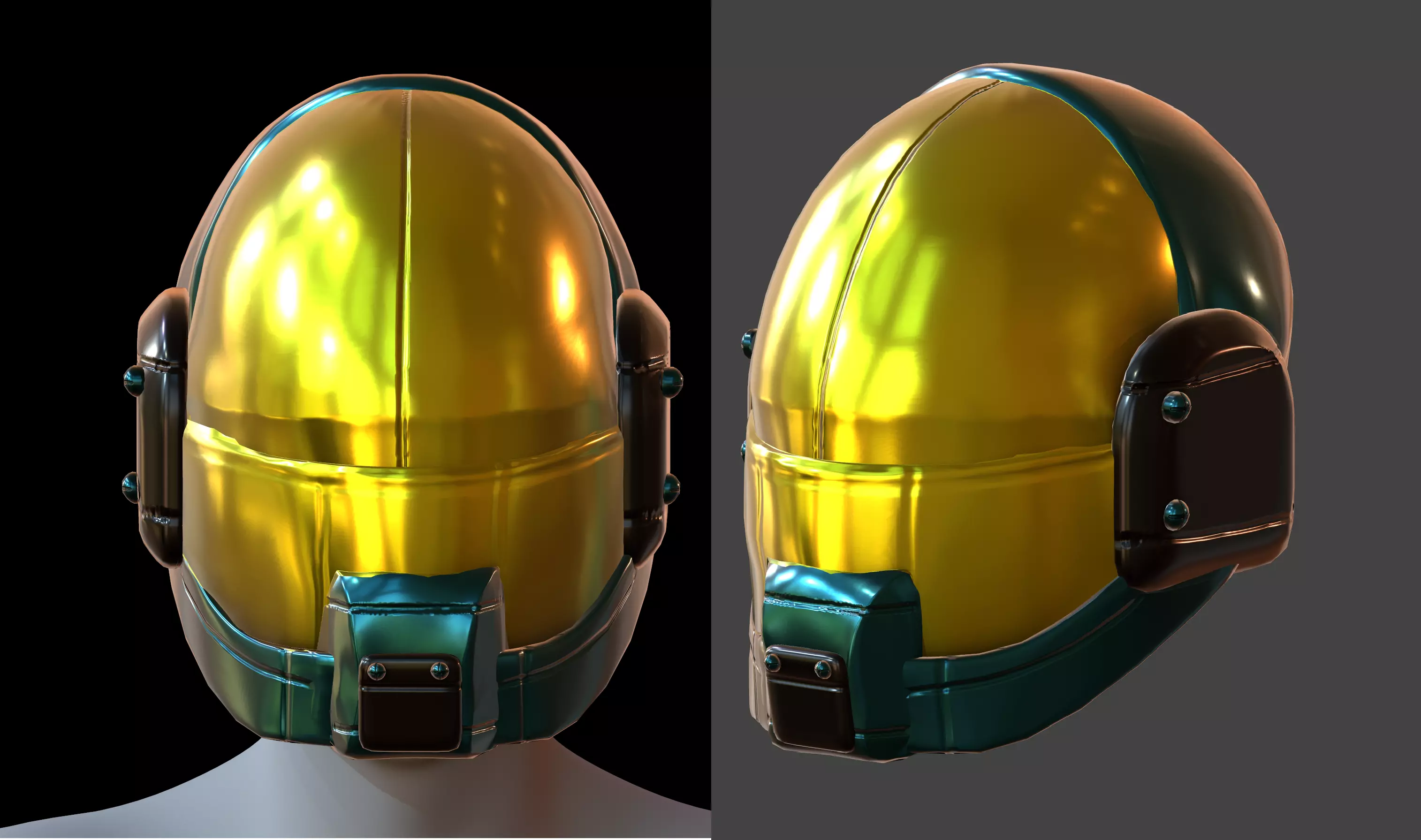 Helmet plastic mask protection Low-poly 3D model Low-poly 3D model_0