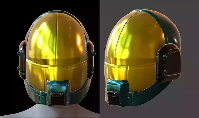 Helmet plastic mask protection Low-poly 3D model