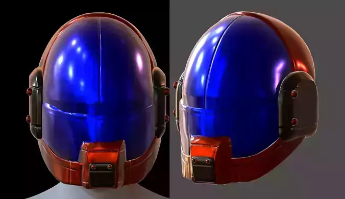Gas mask helmet 3d model scifi Low-poly 