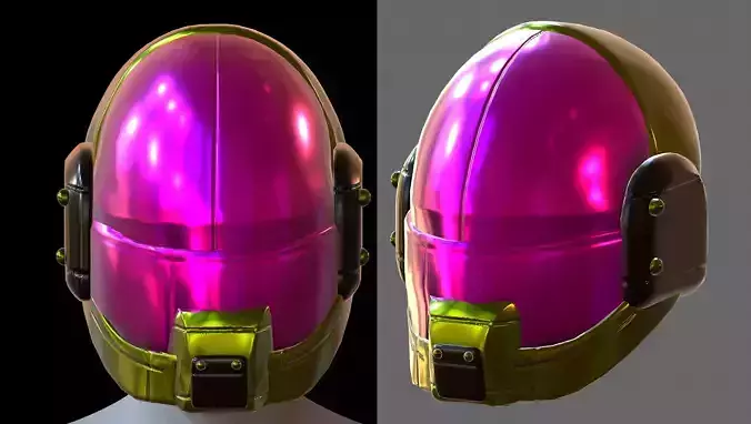 Gas mask helmet 3d model scifi Low-poly 
