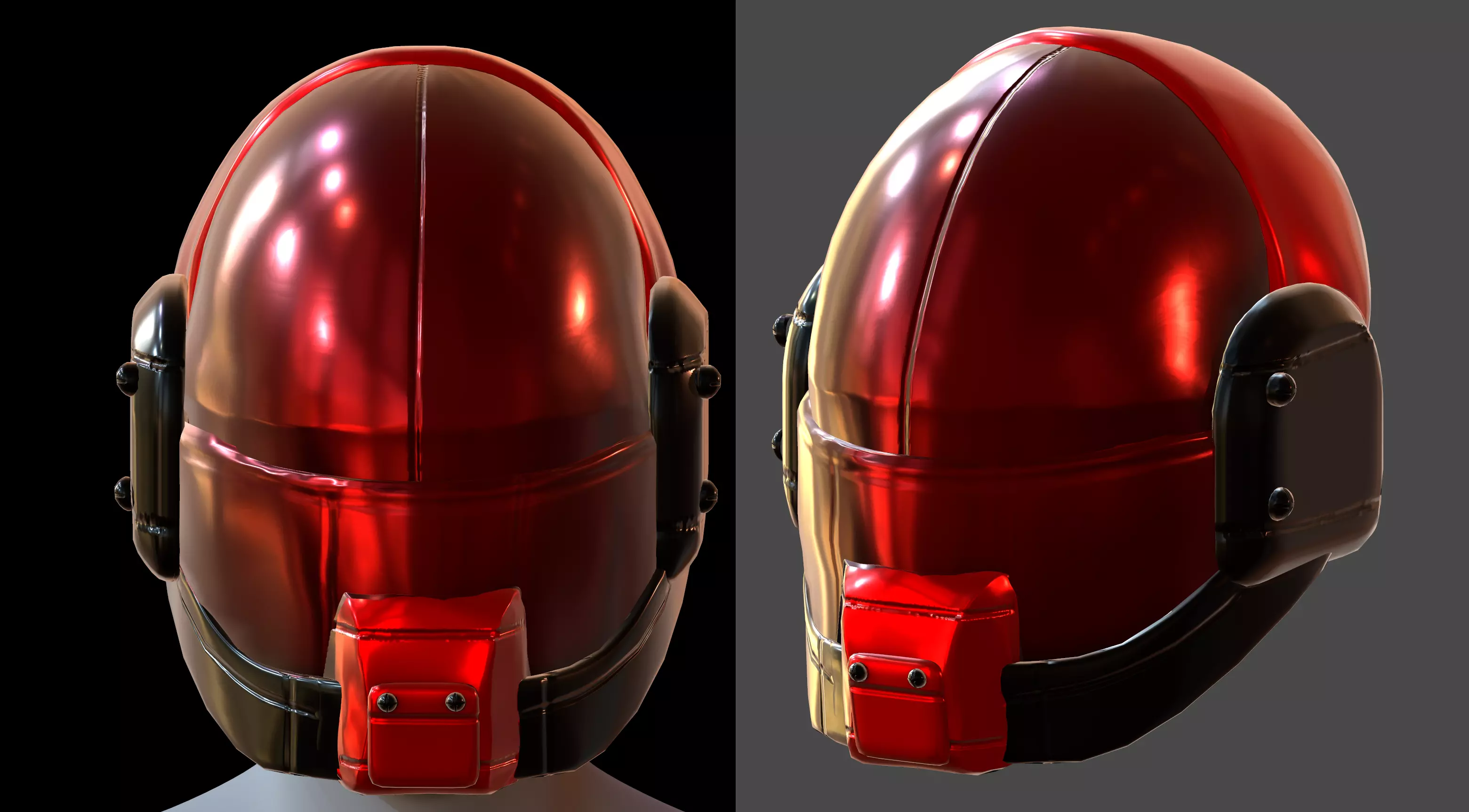 Gas mask helmet 3d model scifi Low-poly Low-poly 3D model_0