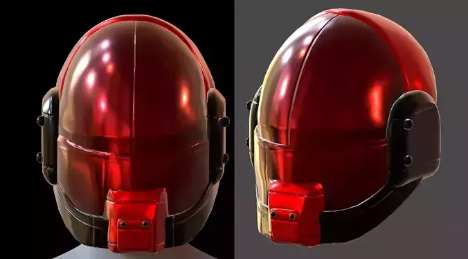 Gas mask helmet 3d model scifi Low-poly 