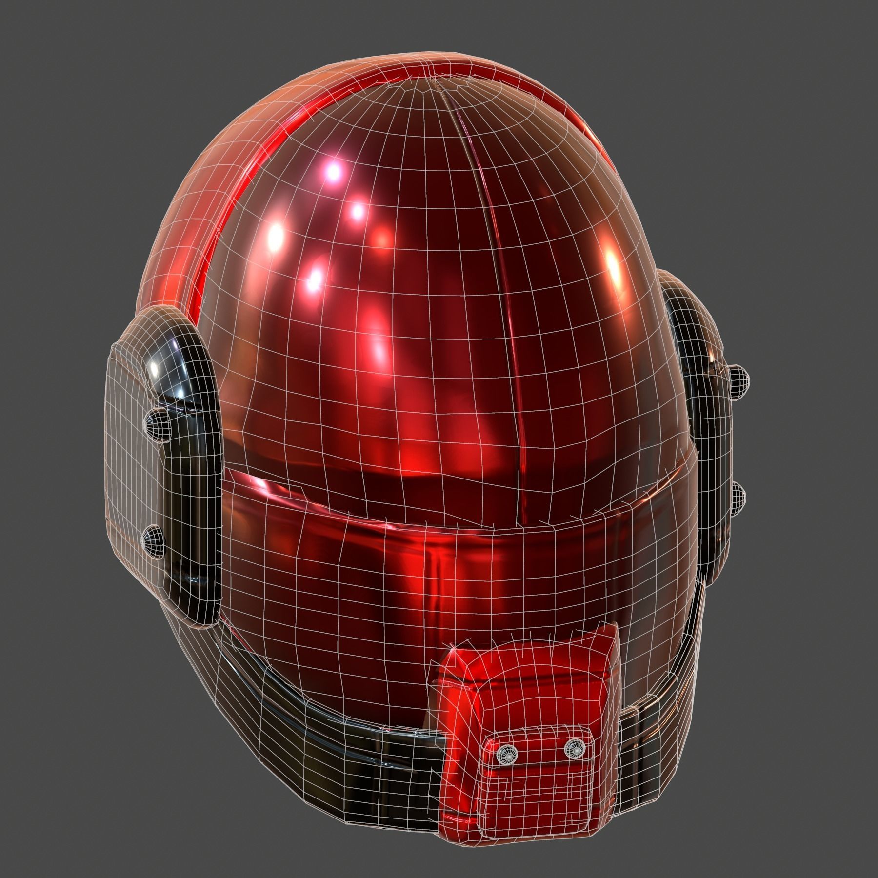 Gas mask helmet 3d model scifi Low-poly Low-poly 3D model_7