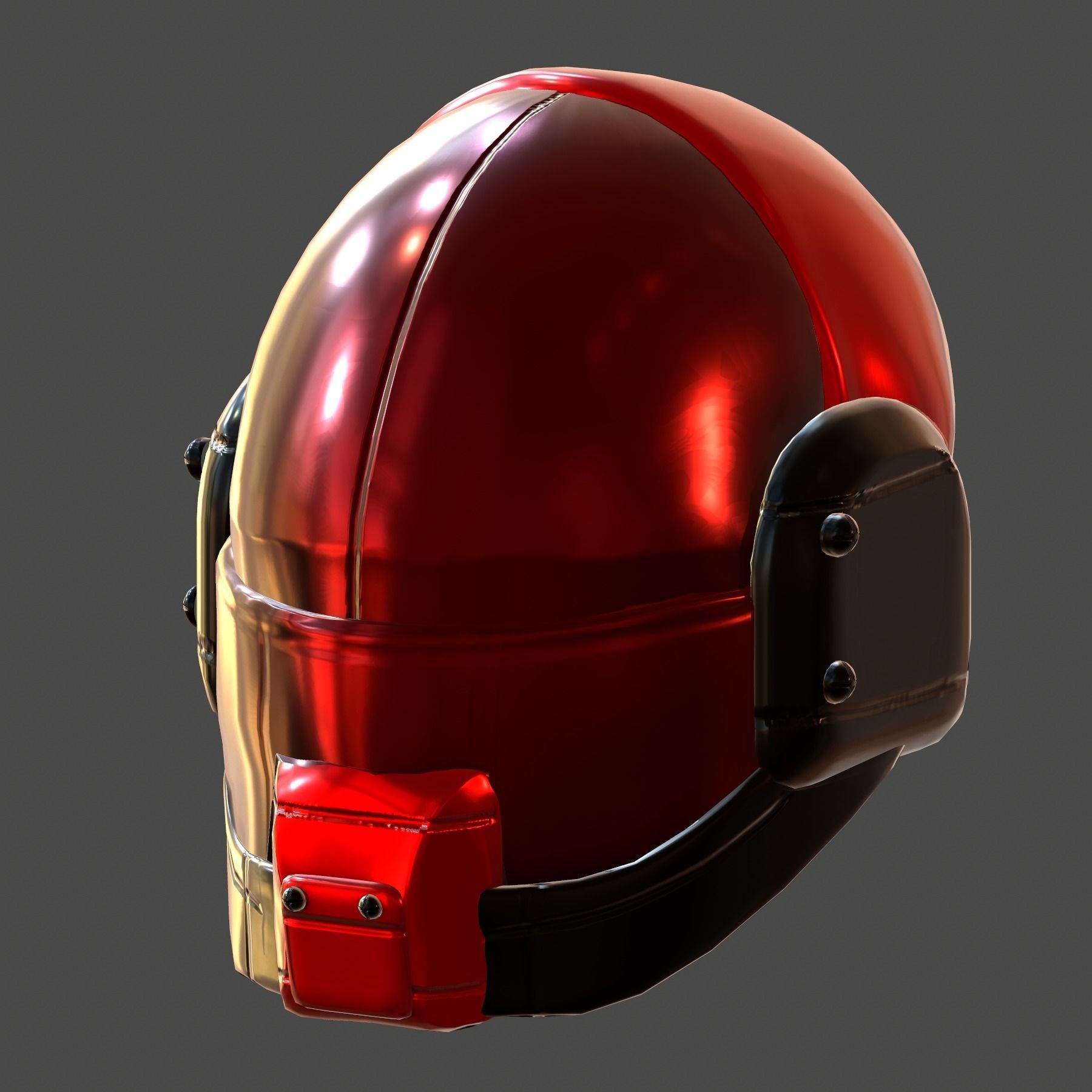 Gas mask helmet 3d model scifi Low-poly Low-poly 3D model_2
