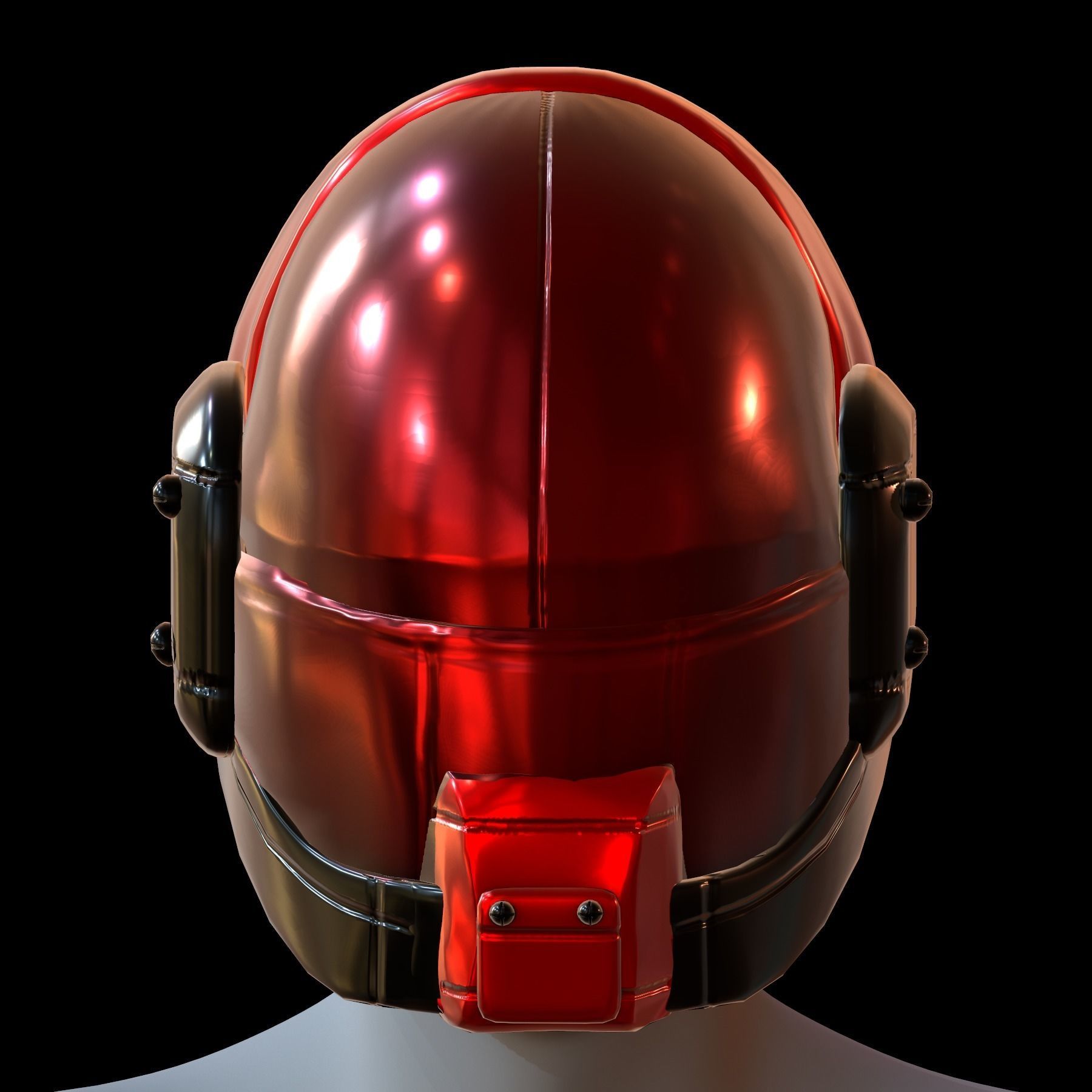 Gas mask helmet 3d model scifi Low-poly Low-poly 3D model_1