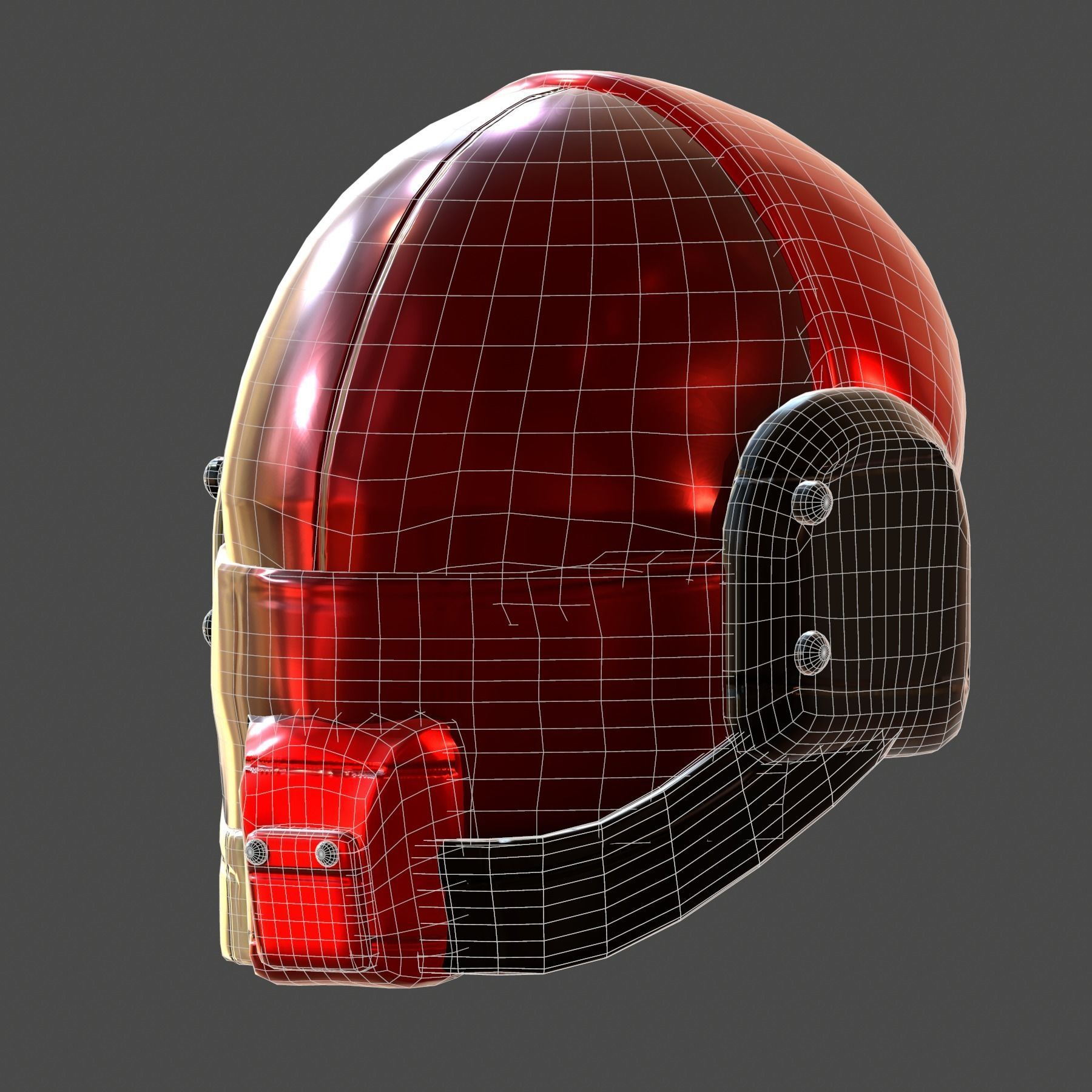 Gas mask helmet 3d model scifi Low-poly Low-poly 3D model_6