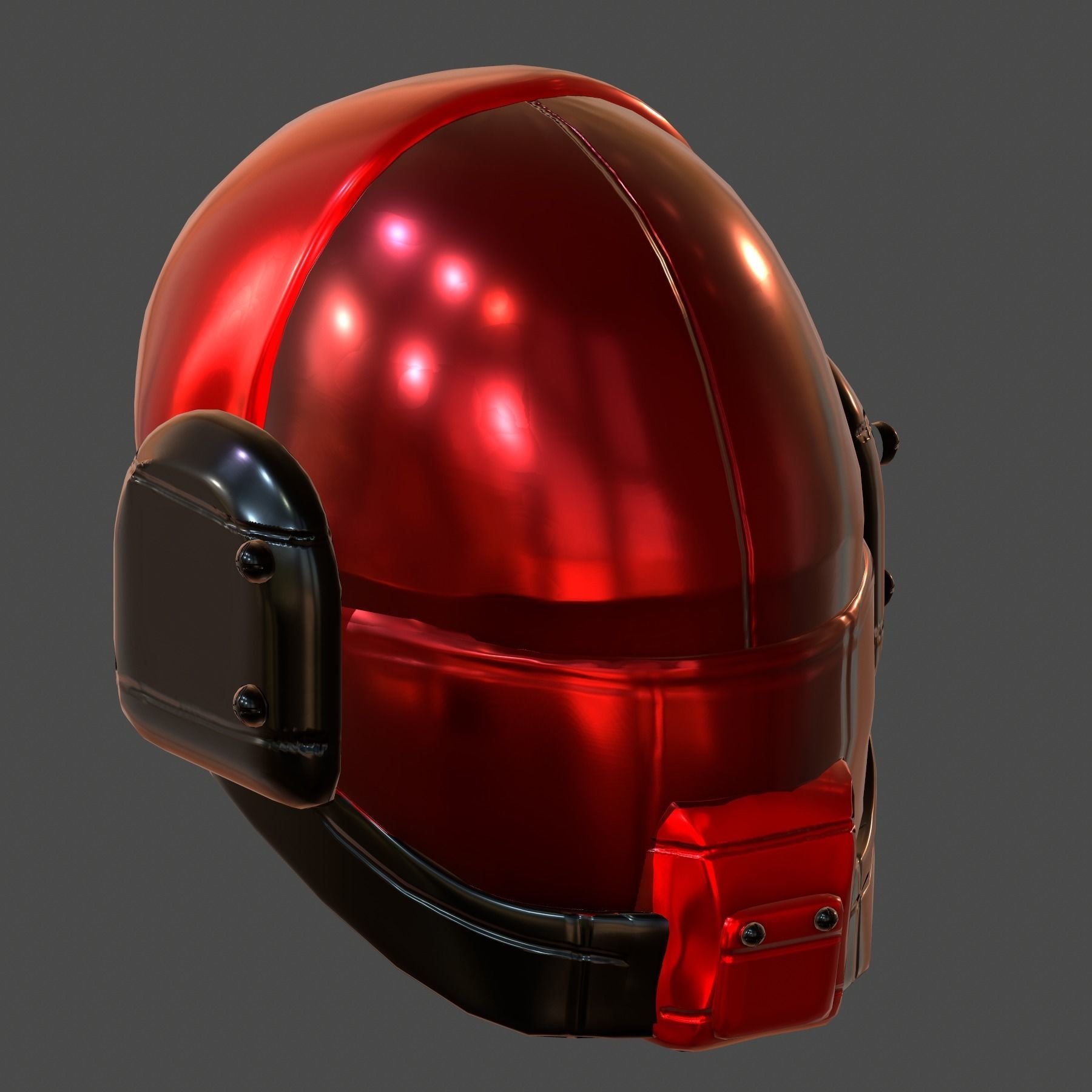 Gas mask helmet 3d model scifi Low-poly Low-poly 3D model_3