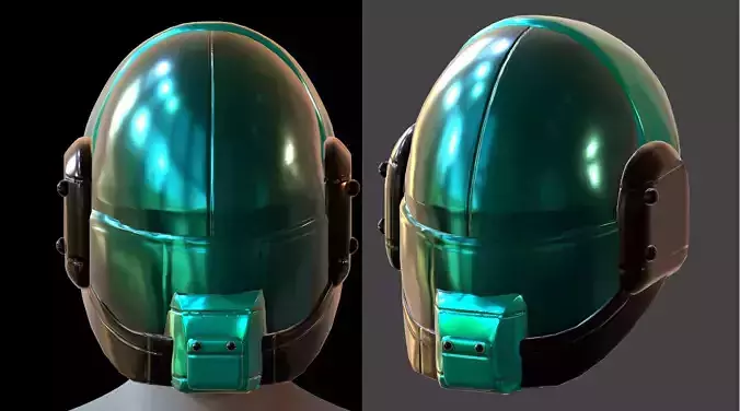 Gas mask helmet 3d model scifi Low-poly 