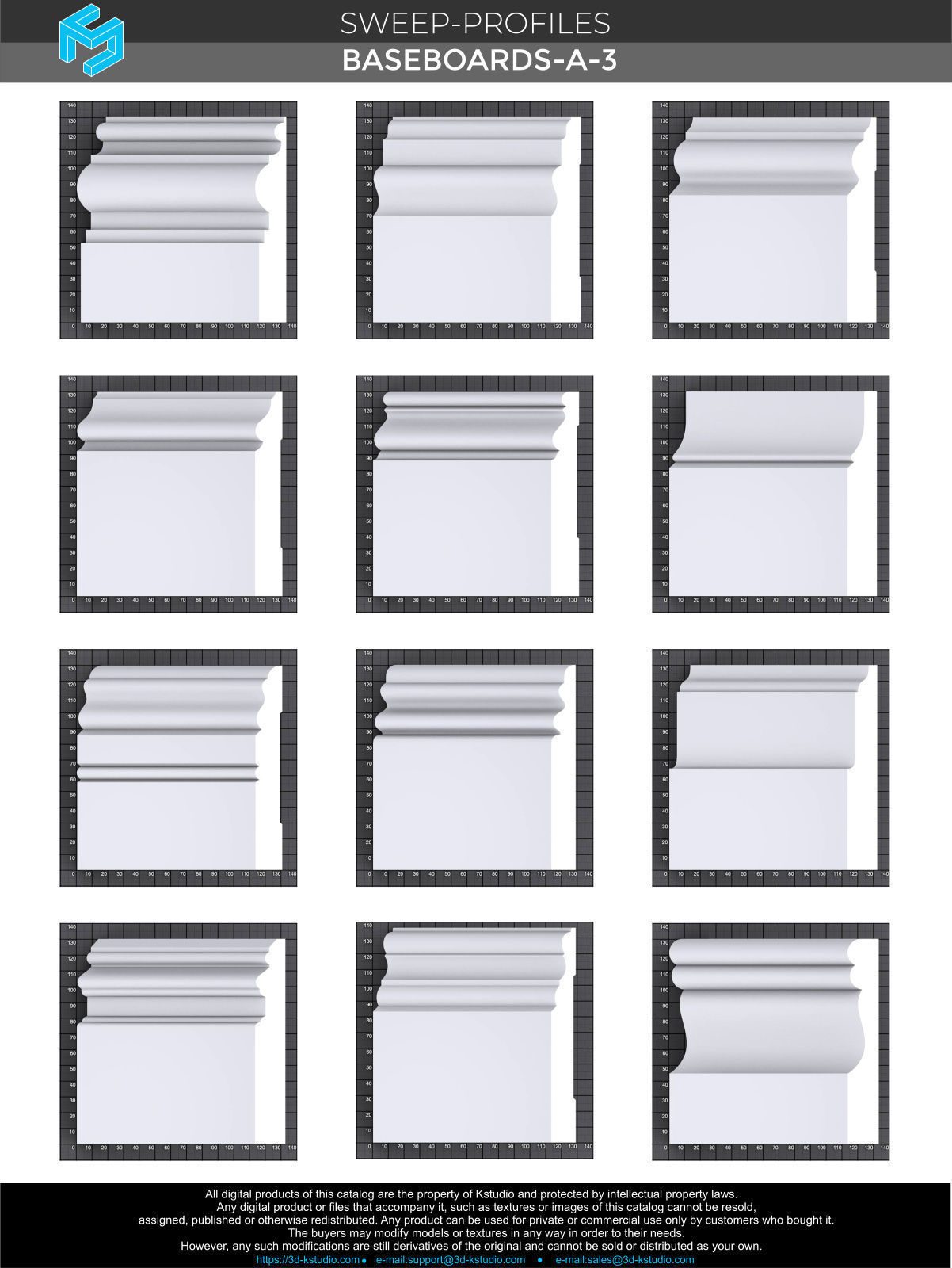 Architectural moldings - Baseboards-A 3 3D model_2