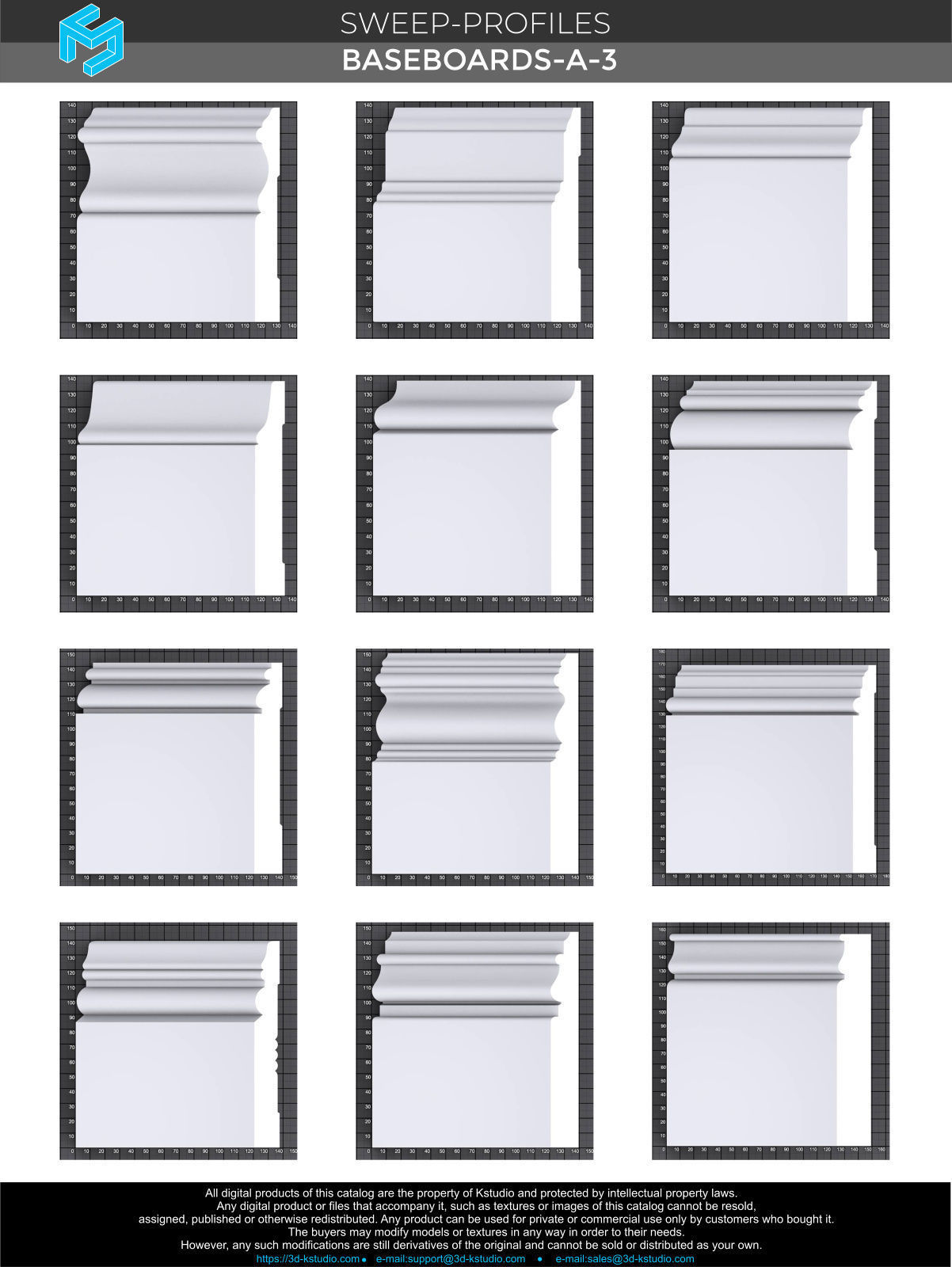 Architectural moldings - Baseboards-A 3 3D model_3