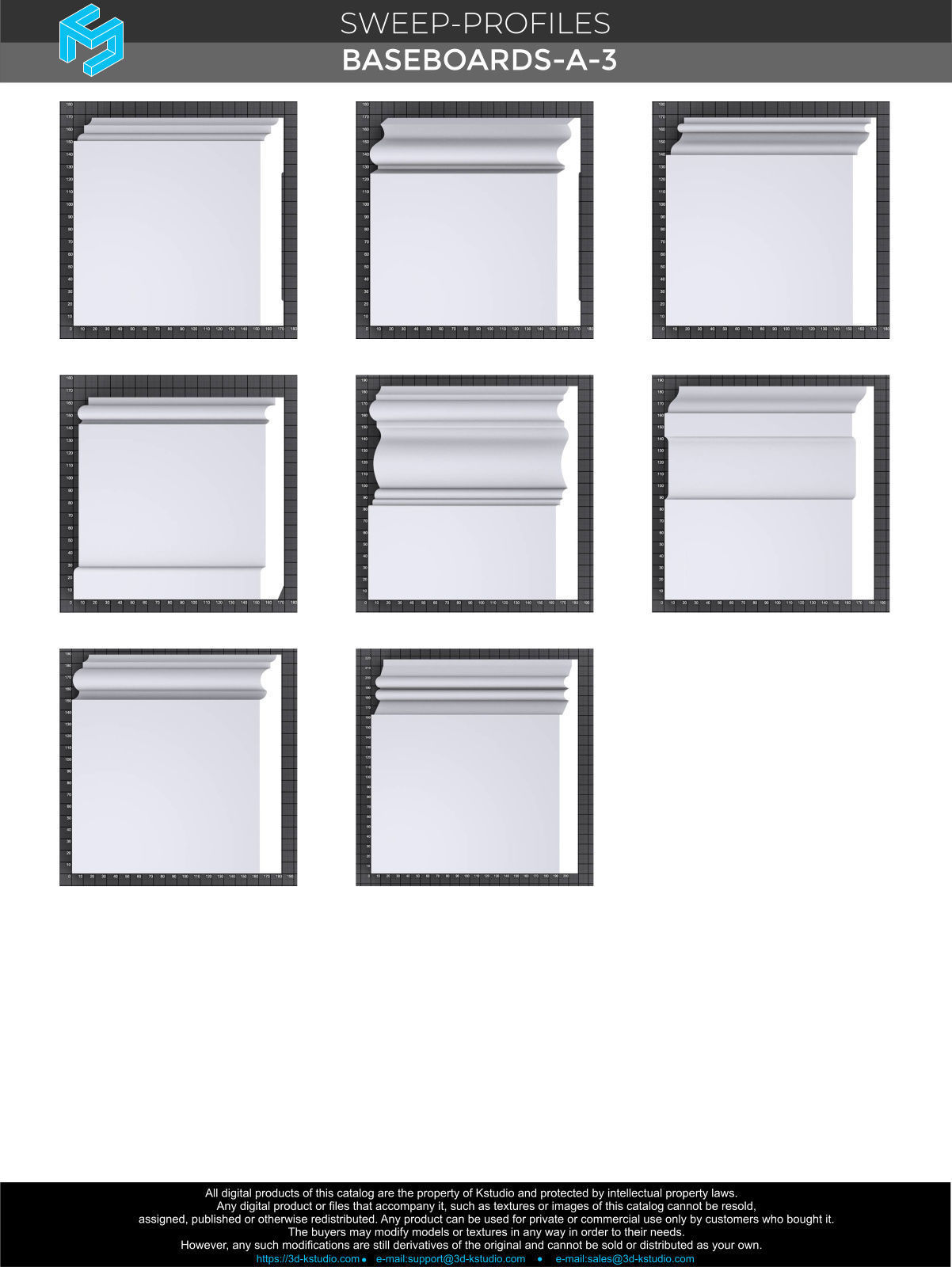 Architectural moldings - Baseboards-A 3 3D model_4