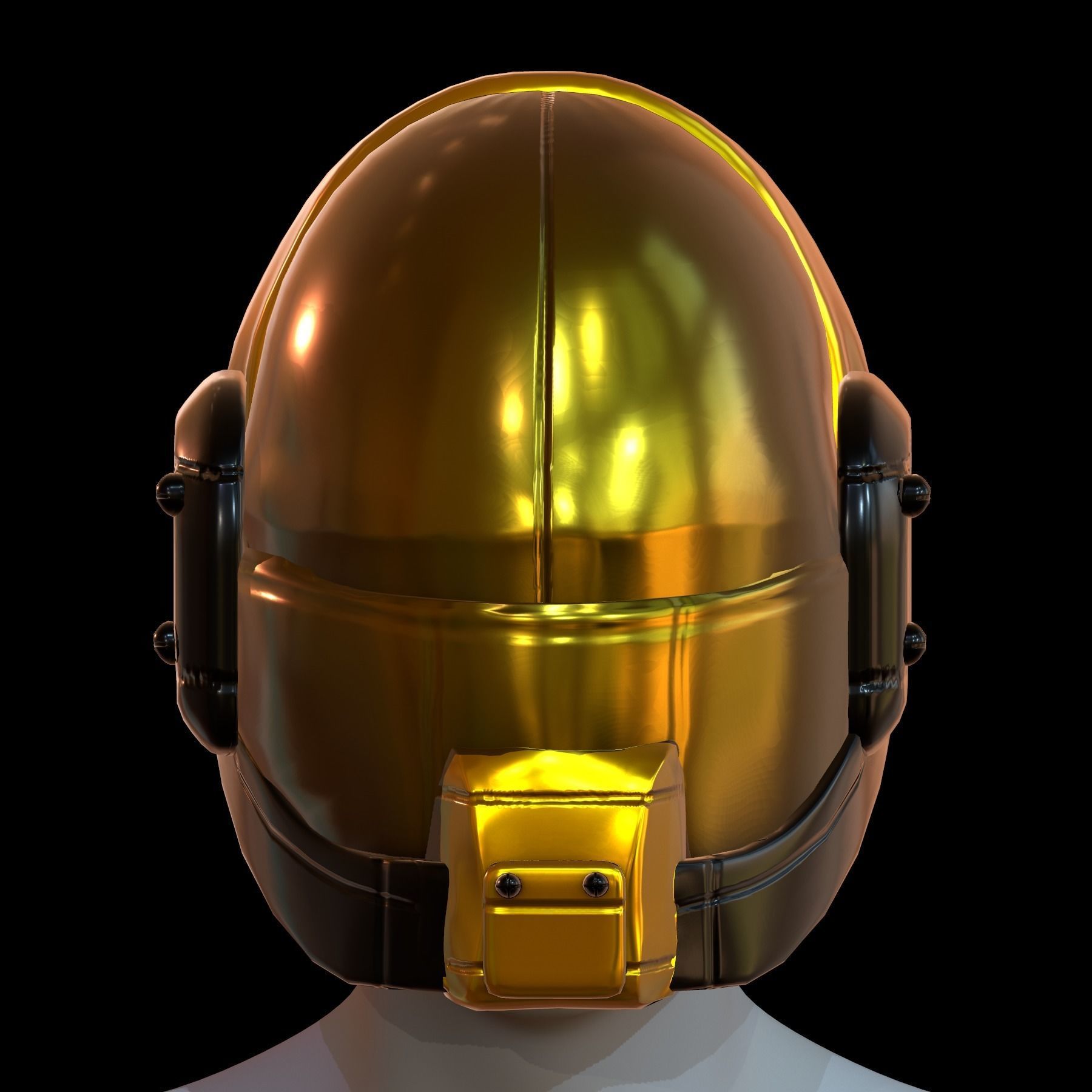 Gas mask helmet 3d model scifi Low-poly Low-poly 3D model_1