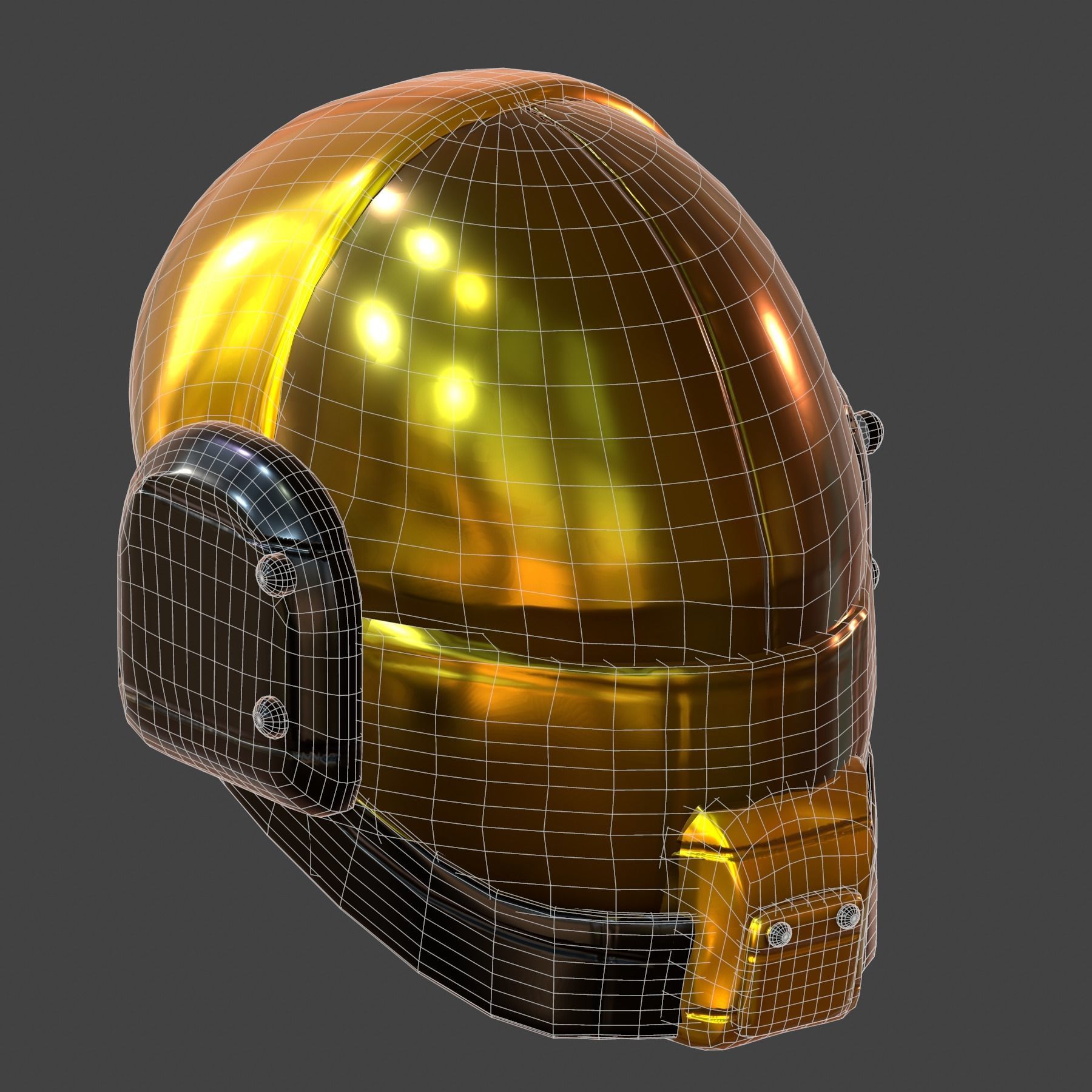 Gas mask helmet 3d model scifi Low-poly Low-poly 3D model_8