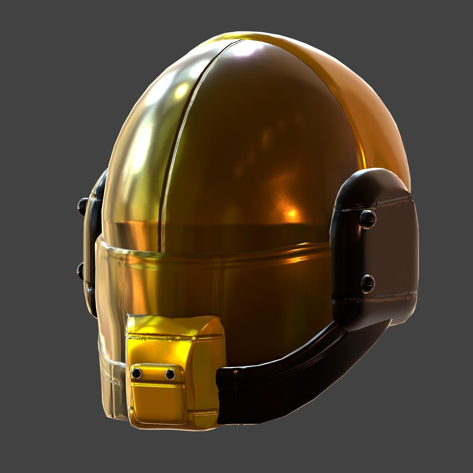 Gas mask helmet 3d model scifi Low-poly Low-poly 3D model_2