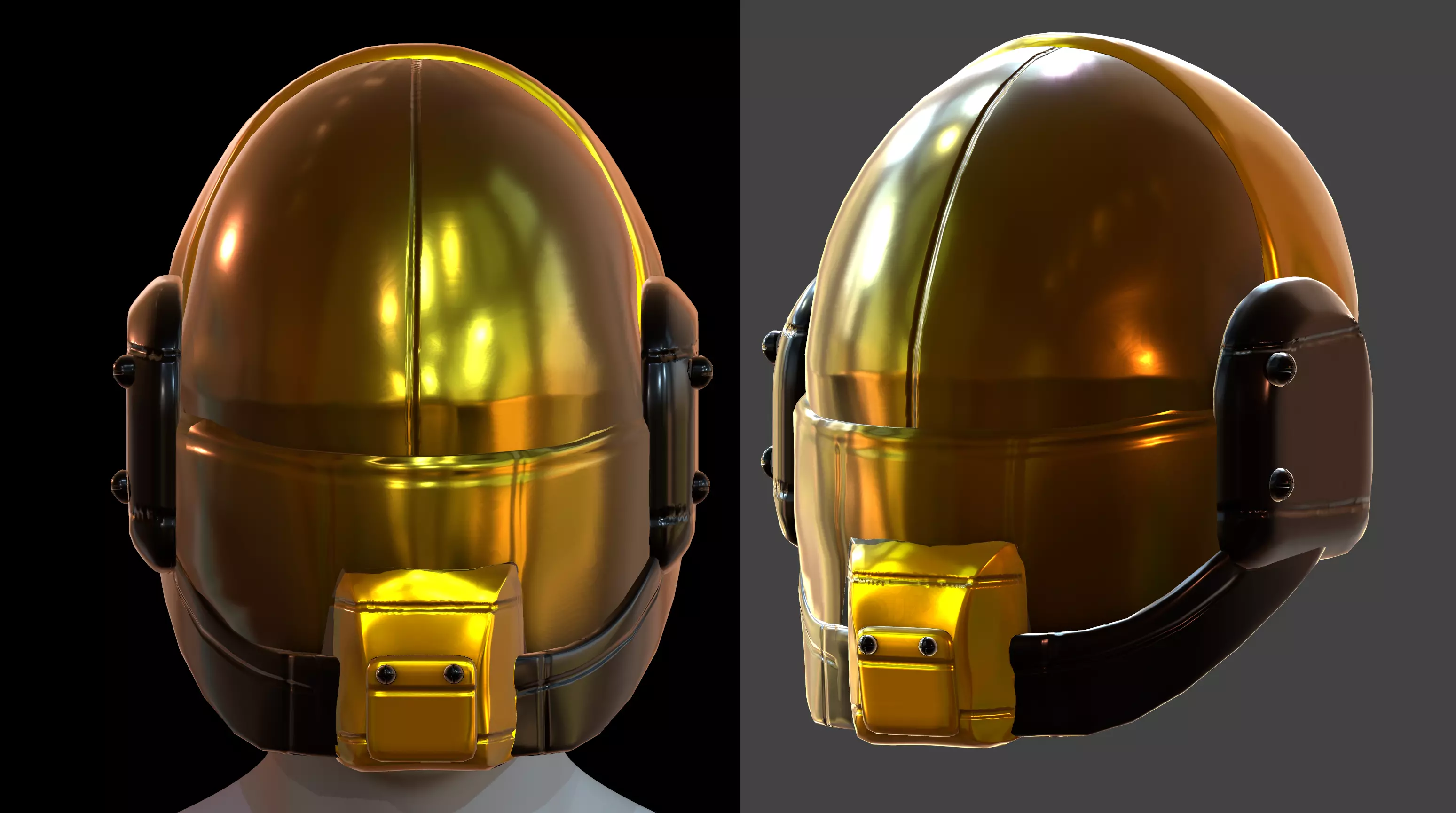 Gas mask helmet 3d model scifi Low-poly Low-poly 3D model_0