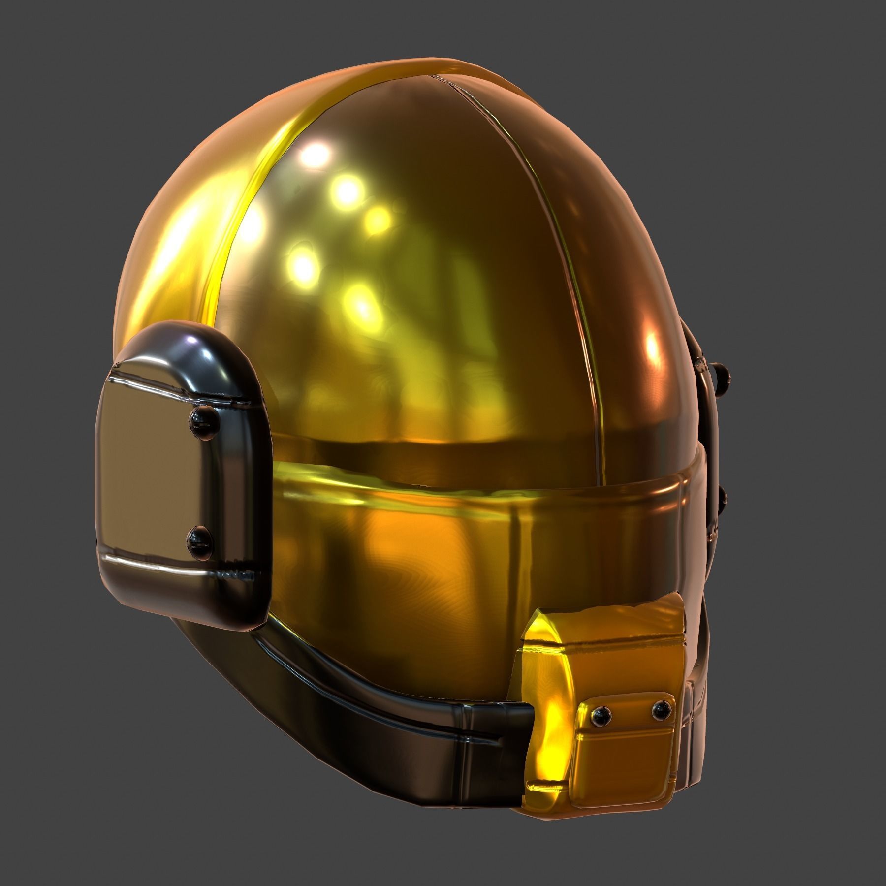 Gas mask helmet 3d model scifi Low-poly Low-poly 3D model_3