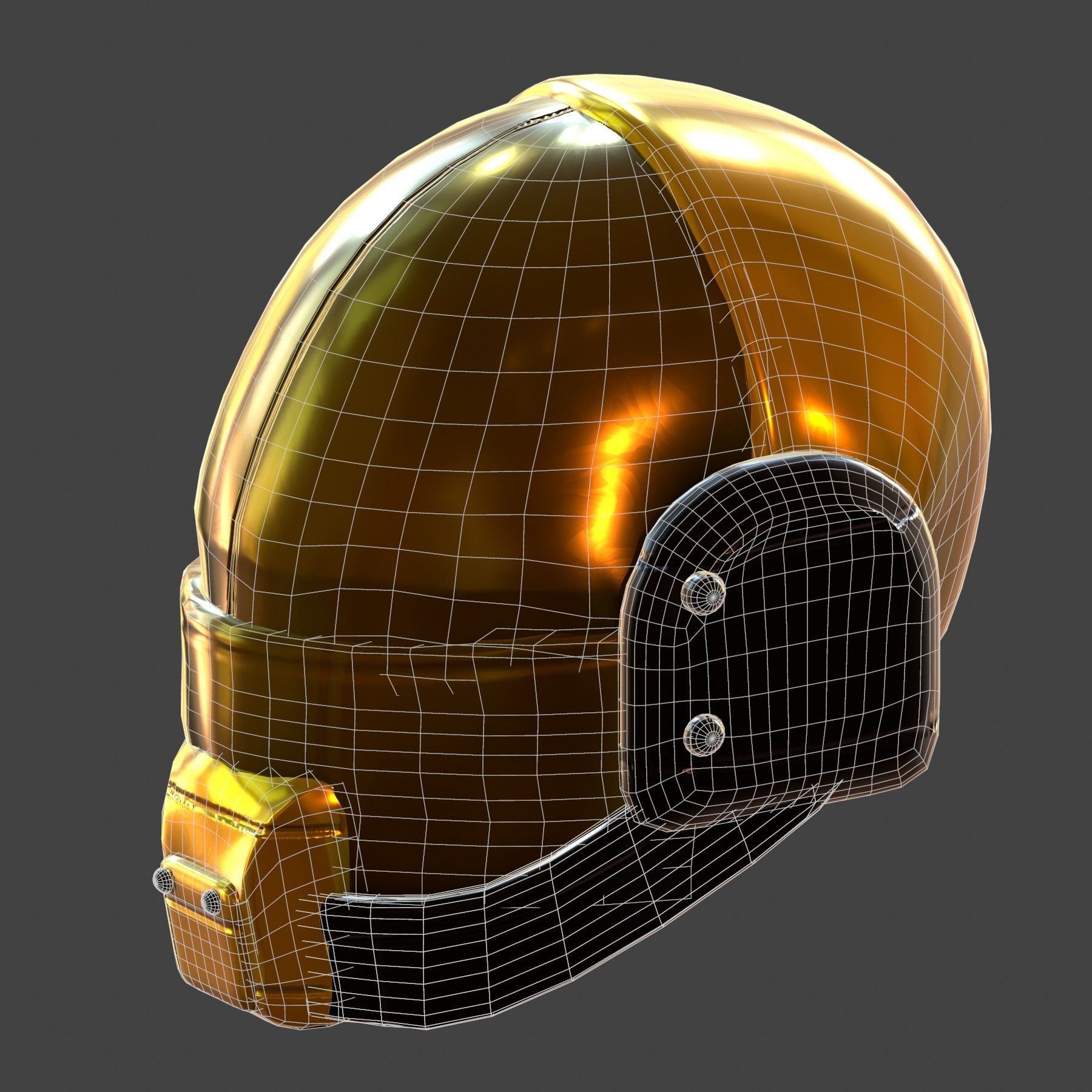 Gas mask helmet 3d model scifi Low-poly Low-poly 3D model_7