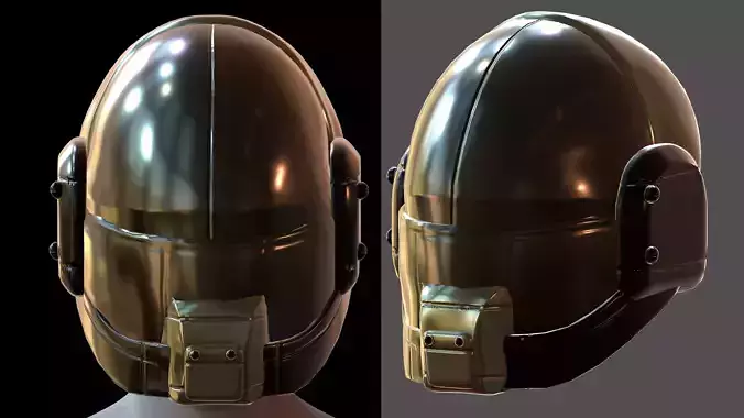 Gas mask helmet 3d model scifi Low-poly 