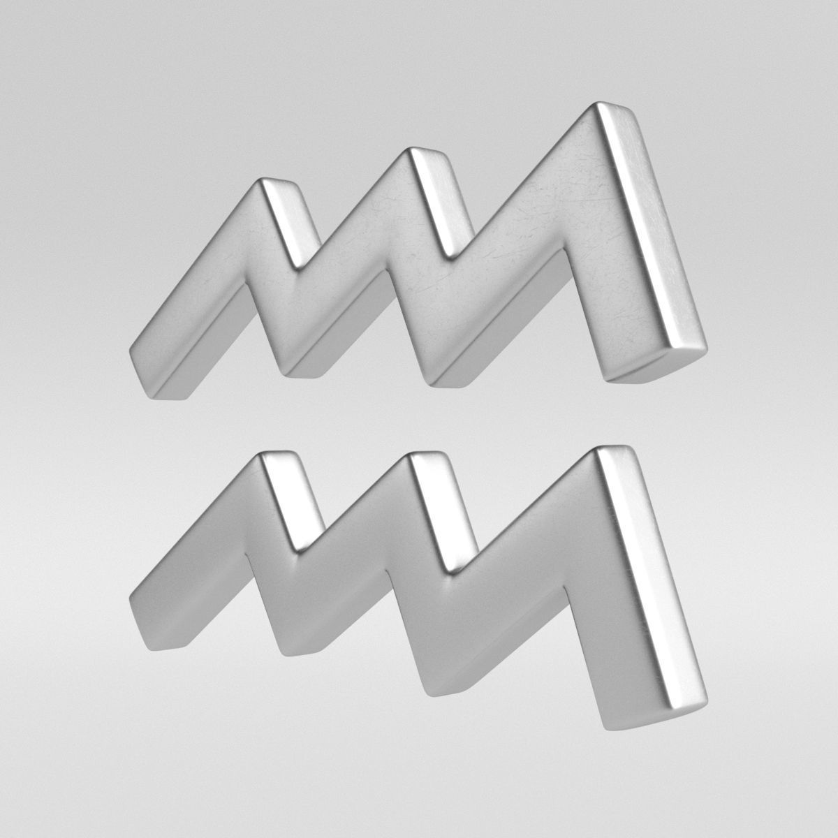 Aquarius Sign 3D model_2