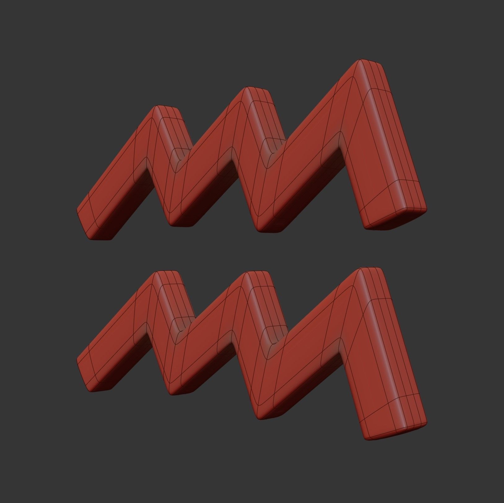 Aquarius Sign 3D model_6