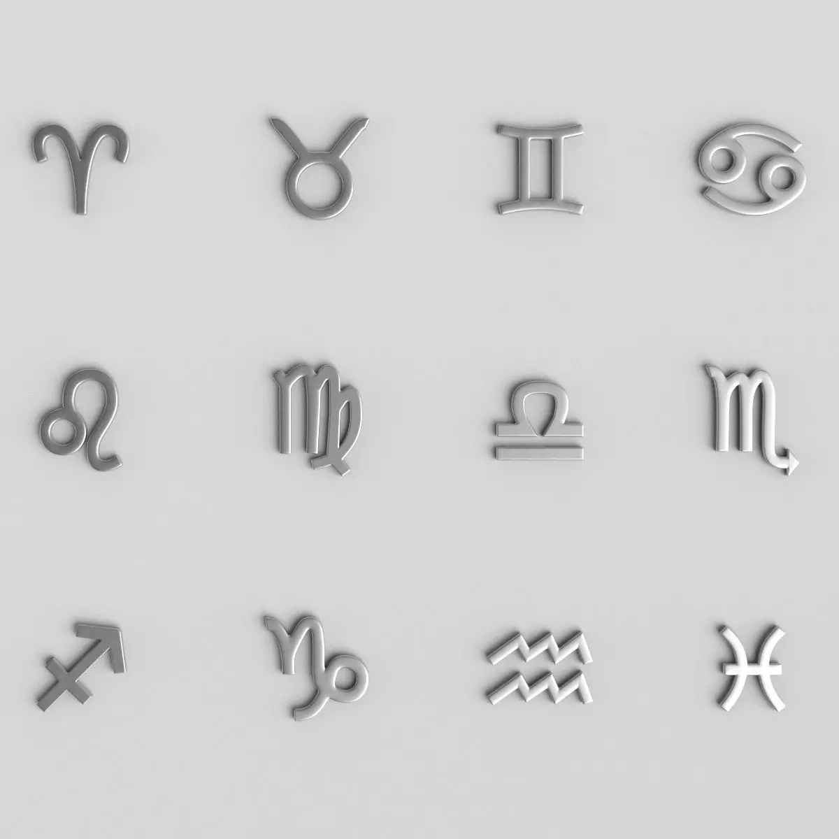 Zodiac Signs 3D Model Collection_0