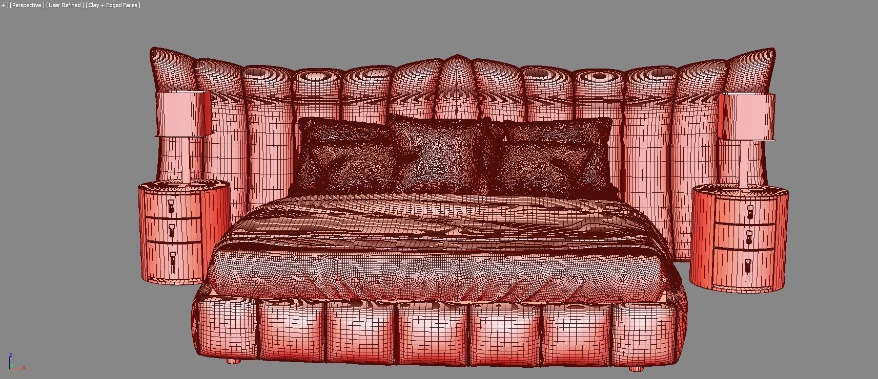 modern bed 3d  models 3D model_7