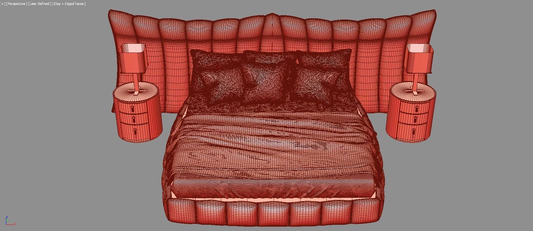 modern bed 3d  models 3D model_3
