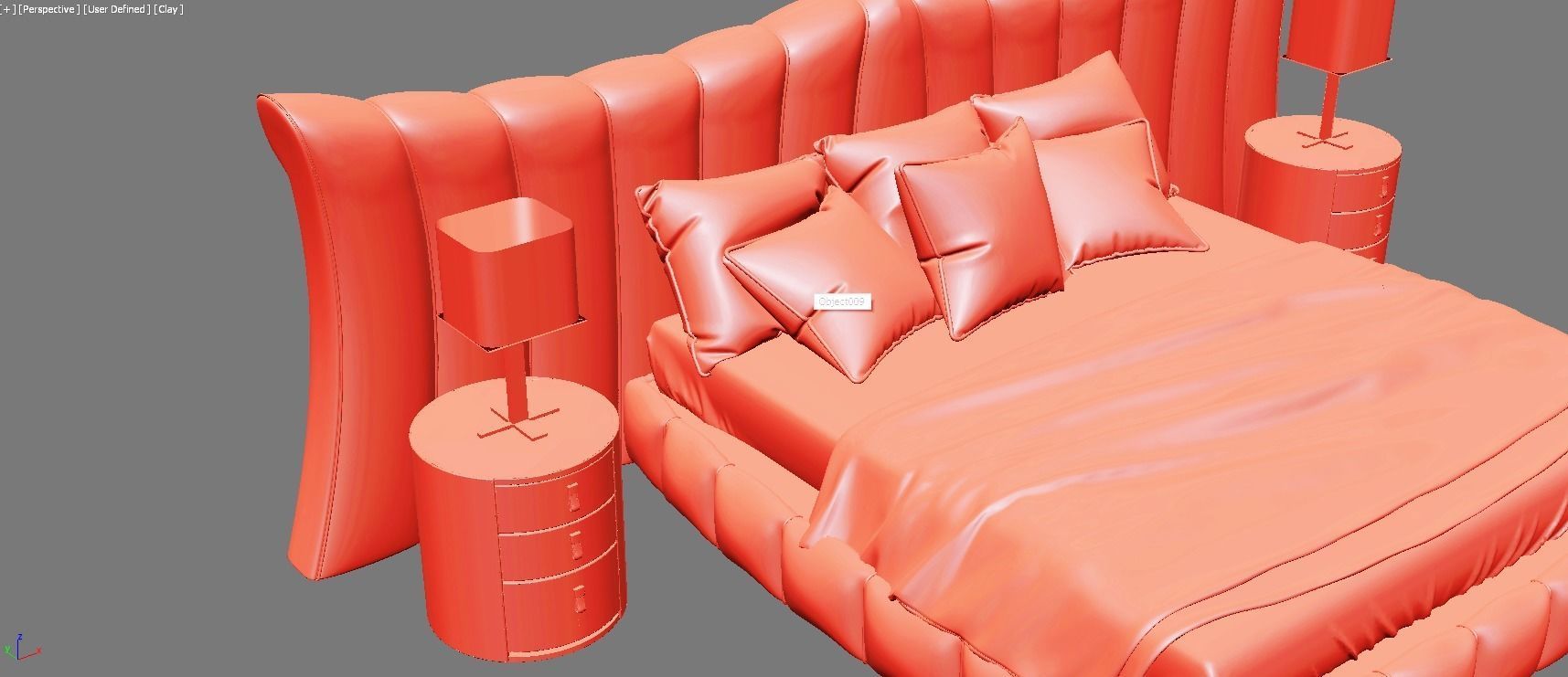 modern bed 3d  models 3D model_5