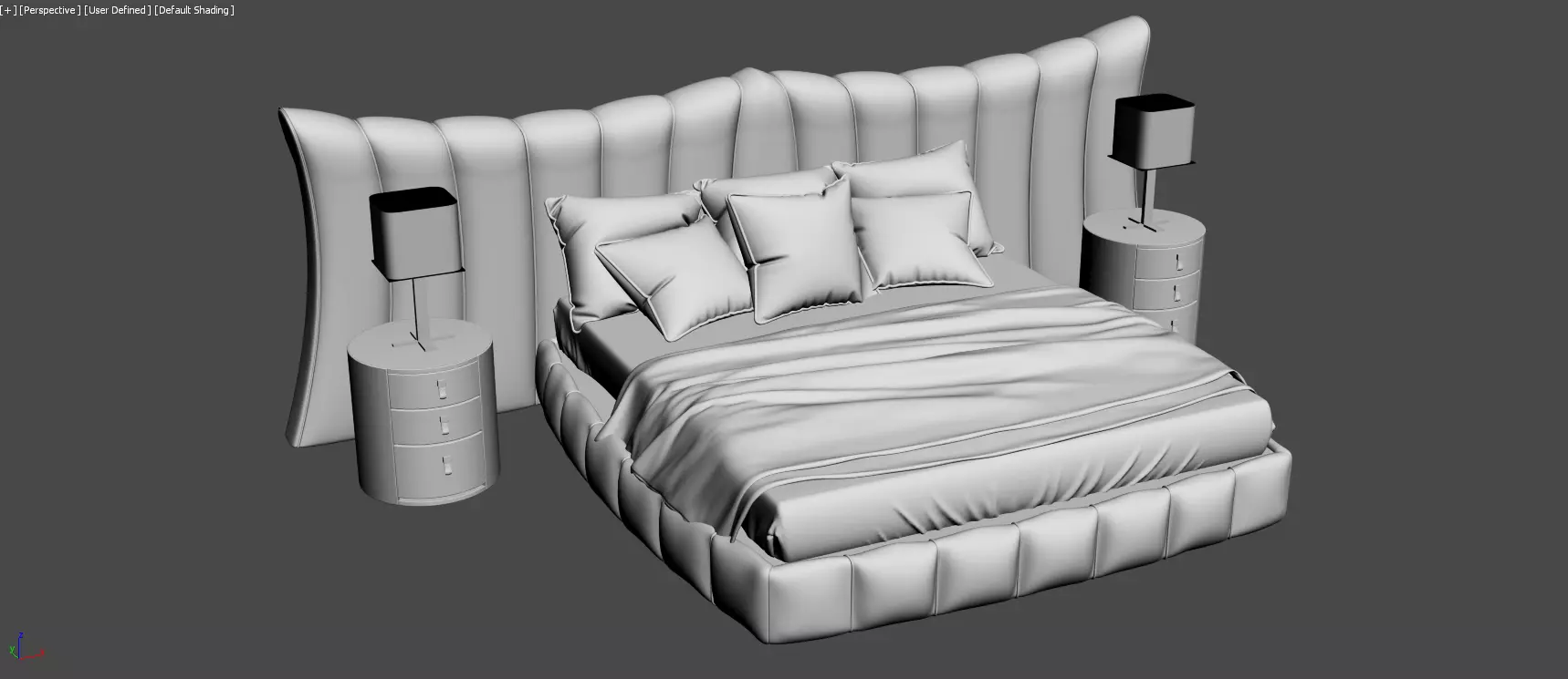 modern bed 3d  models 3D model_0