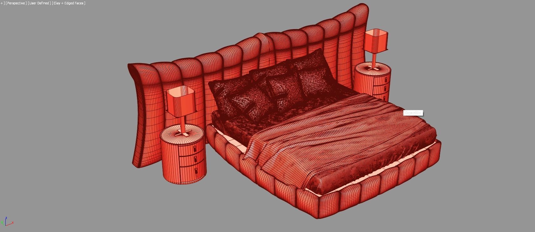 modern bed 3d  models 3D model_4