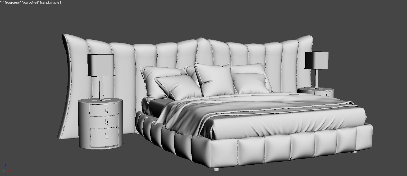 modern bed 3d  models 3D model_1