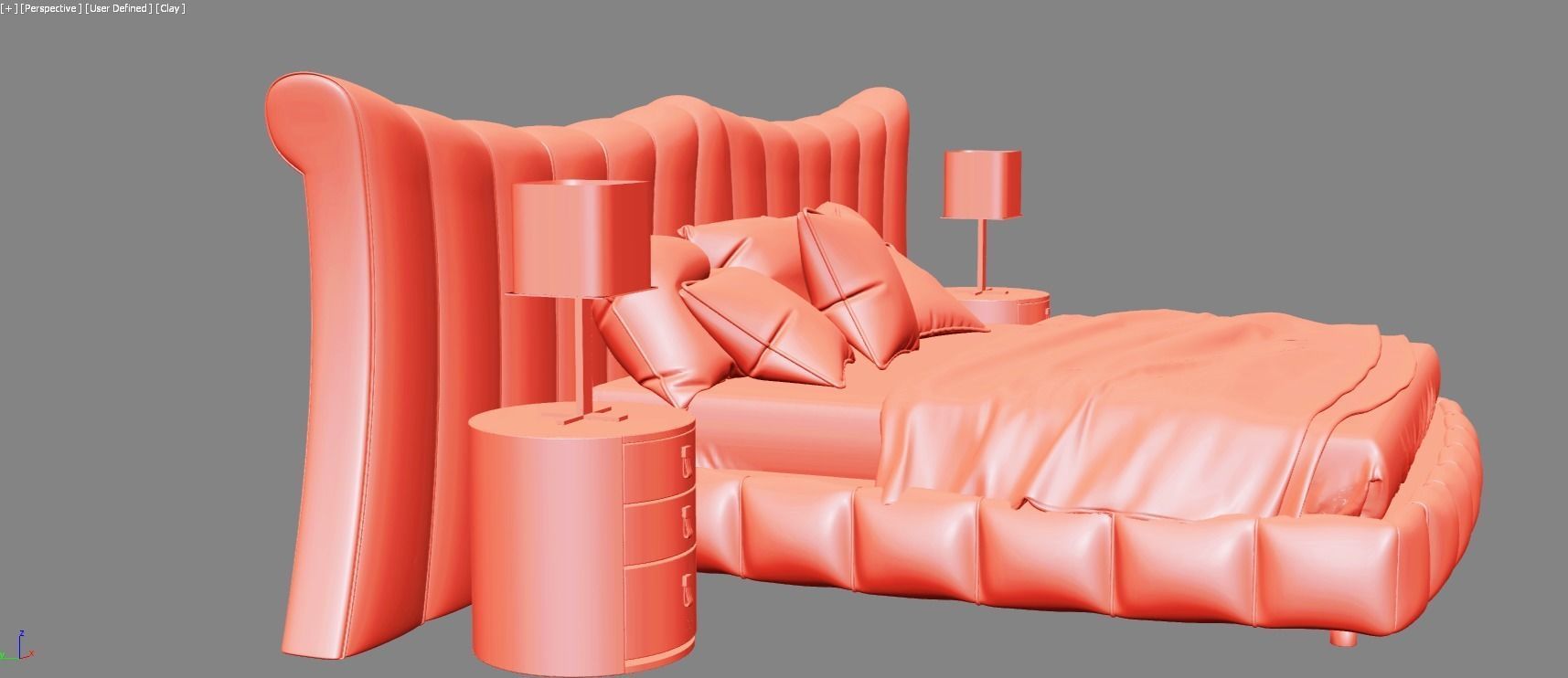 modern bed 3d  models 3D model_6