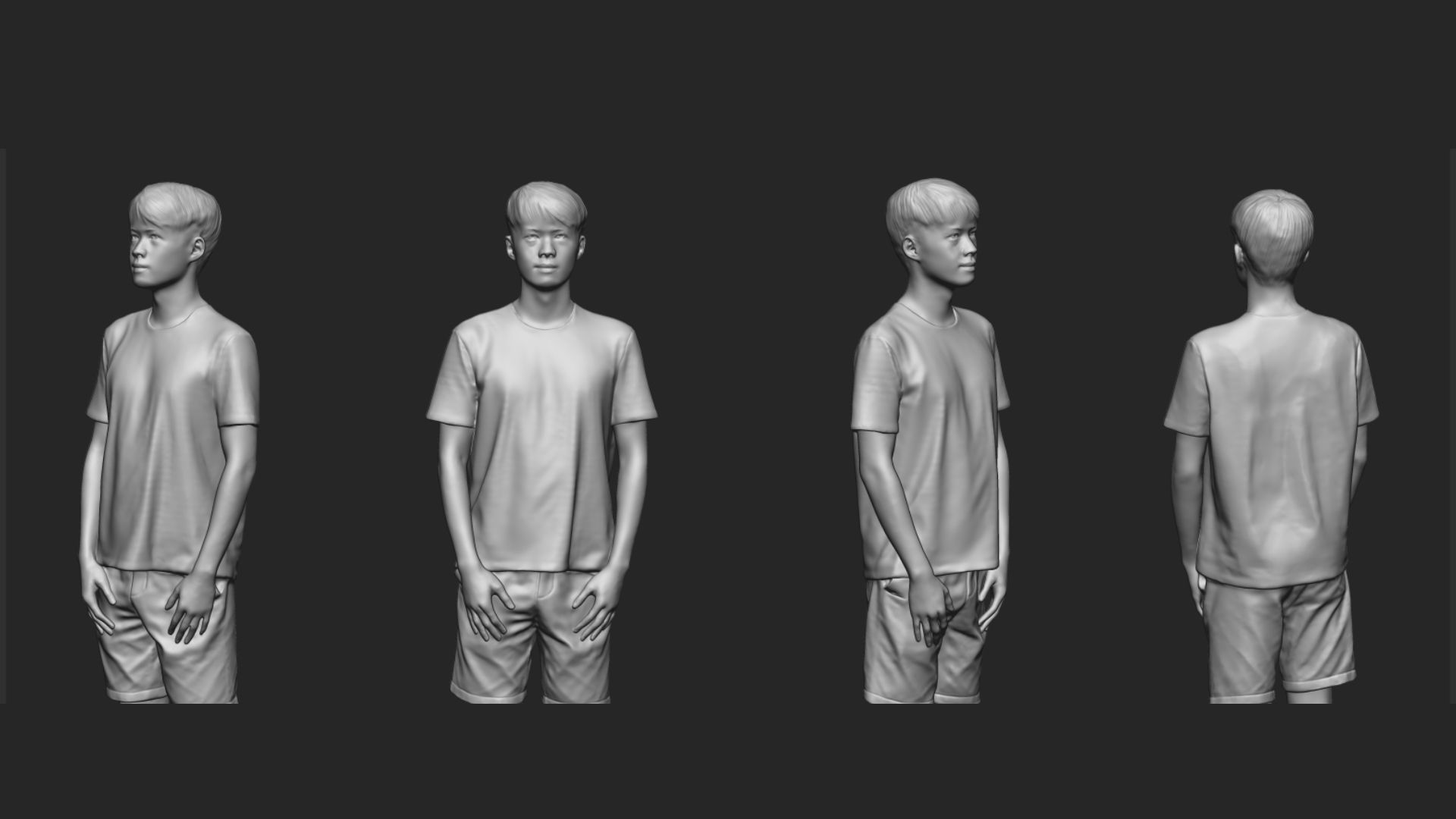 A Tall Young Man Standing Alone In Half Body Portrait 3D model_5
