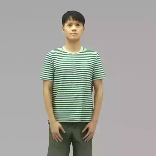 A Tall Young Man Standing Alone In Half Body Portrait